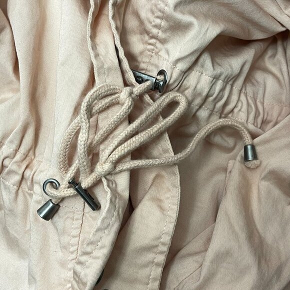 Torrid Jacket Women 0 Peach Gray Hooded Anorak Jacket Lightweight Drawstring - Picture 12 of 13